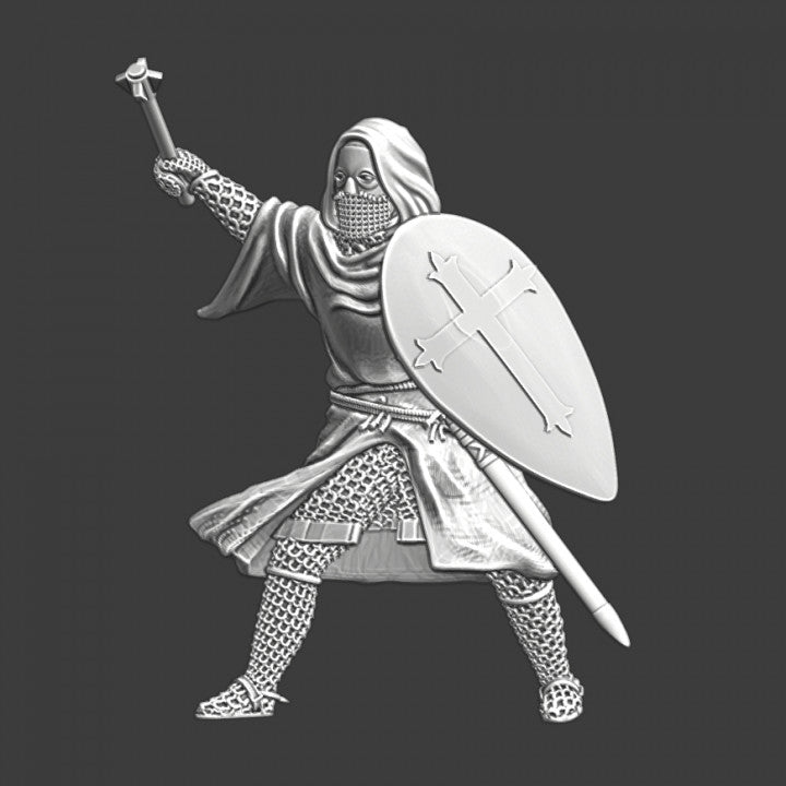 St Lazarus dismounted Leper Knights 28mm (1/56 ).