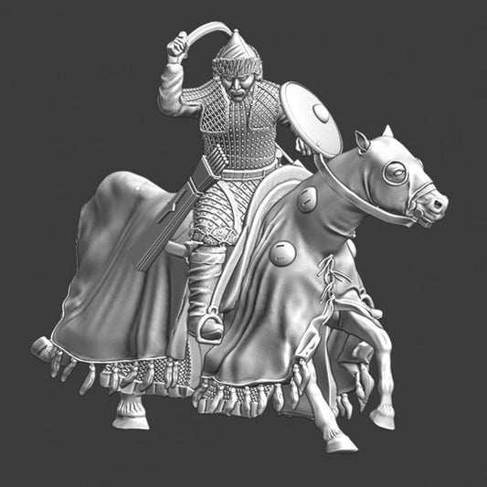 Medieval Mongol warrior with sword