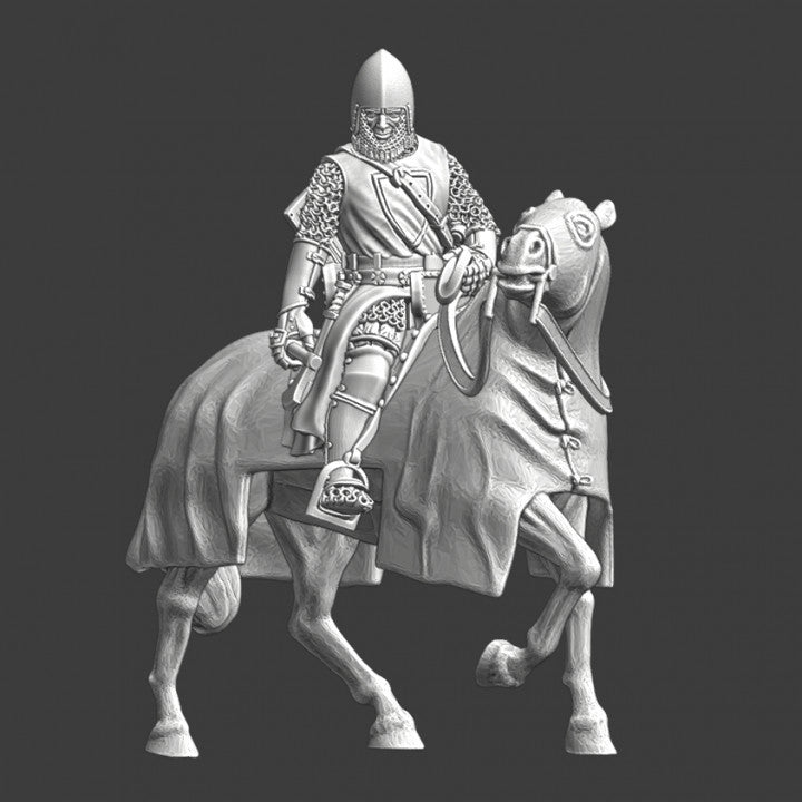 Medieval Man-At-Arms model, mounted with axe.