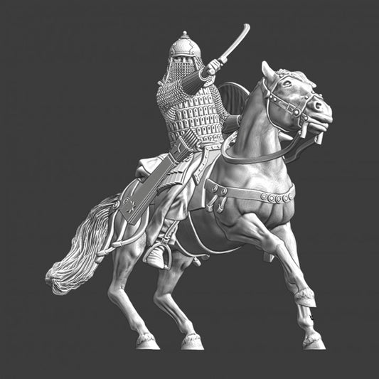 Medieval Mongol warrior - mounted with sword