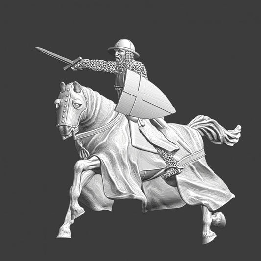 Medieval Danish Vassal Knight charging - Lake Peipus 1242.
