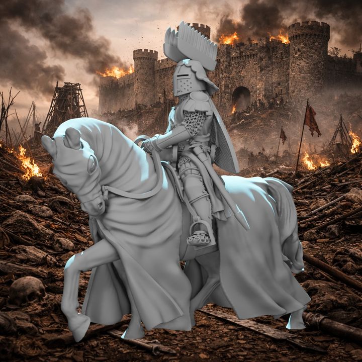 Mounted Medieval Polish Knight – Crested Helm