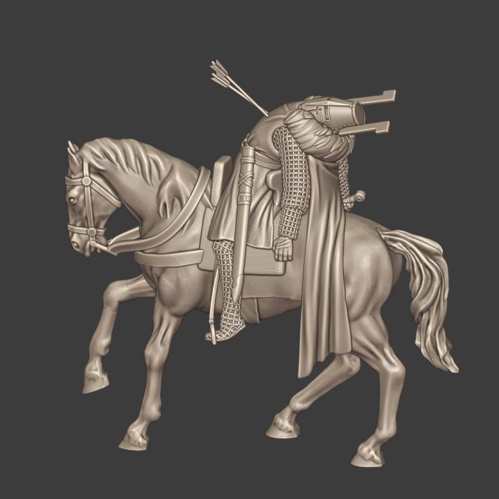 Wounded Teutonic Knight on Horseback.