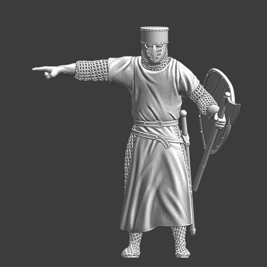 Medieval Crusader Knight giving commands