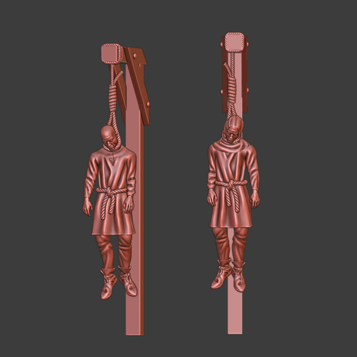 Medieval Men executed by hanging.