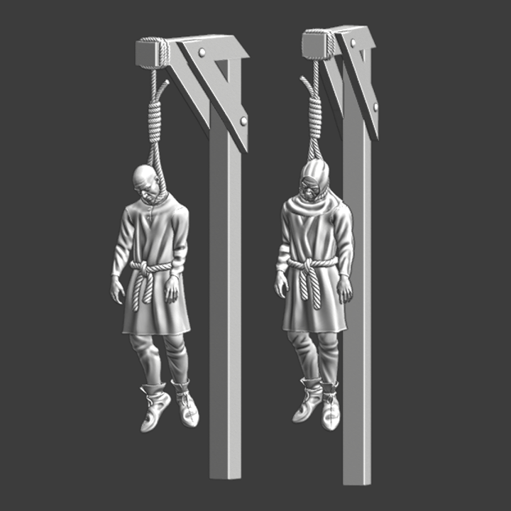 Medieval Men executed by hanging.