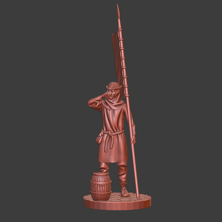 Medieval Civilian Banner Bearer.