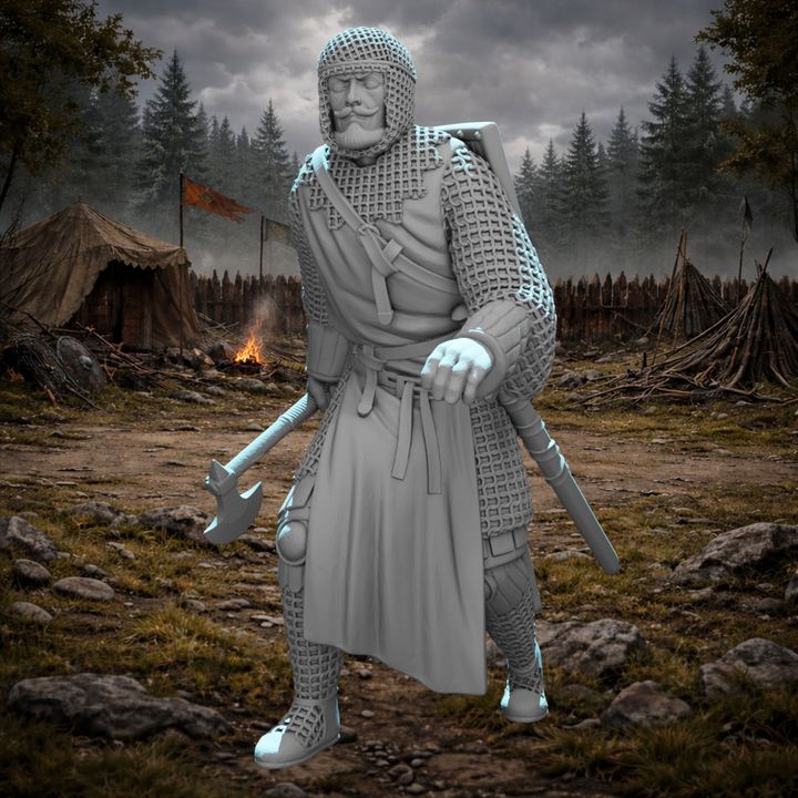 Medieval Crusader Knight Advancing