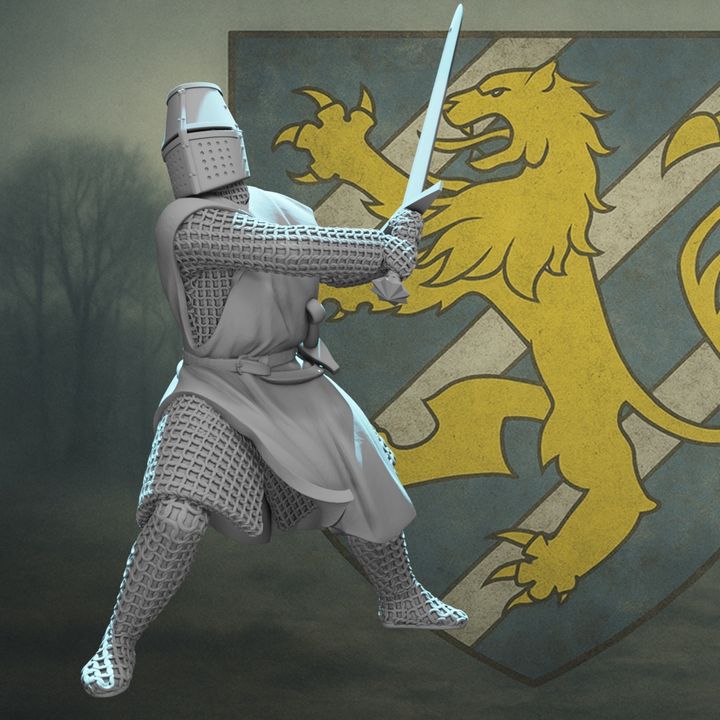 Medieval Knight Swinging Greatsword – Power Stance