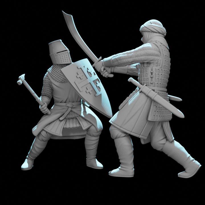 Crusader Knight vs Saracen Warrior – Kingdom of Jerusalem Vignette