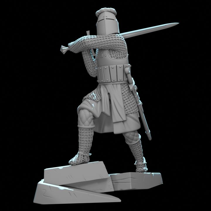Medieval Knight with Greatsword – Dynamic Combat Pose