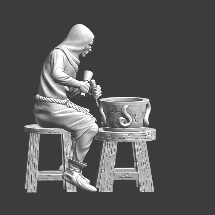 Medieval Master Mason at Work