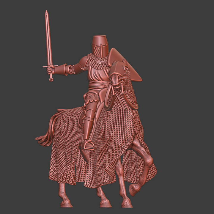 Mounted medieval heavy knight