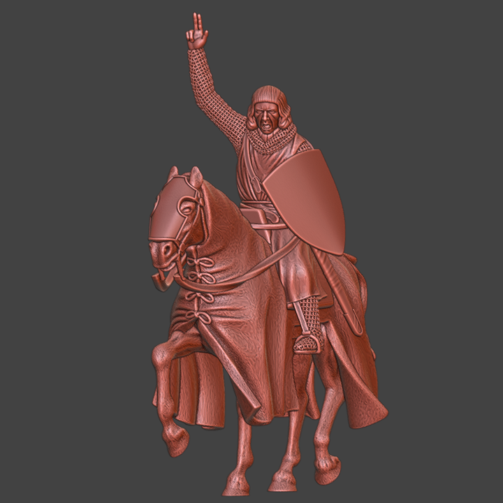 Mounted medieval Knight Praying 2.
