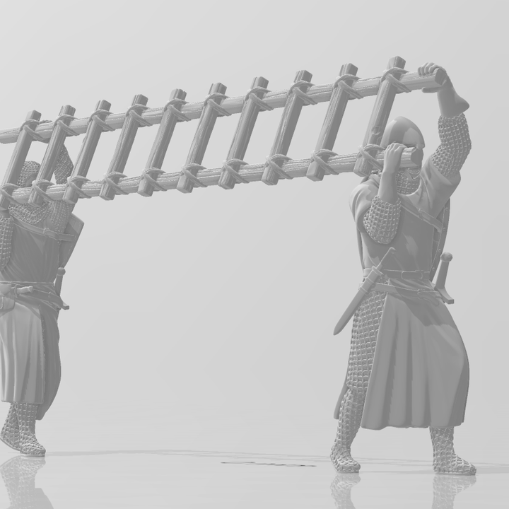 Medieval Soldiers with Siege ladder