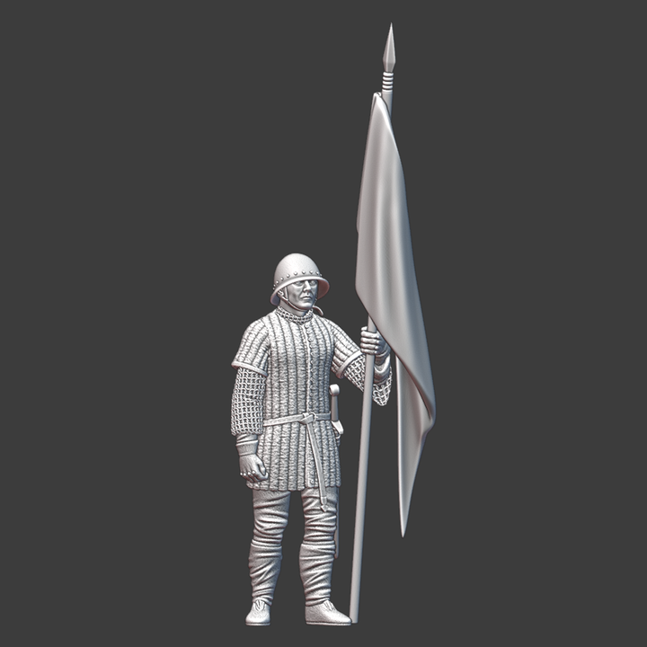 Medieval Infantryman with Banner.