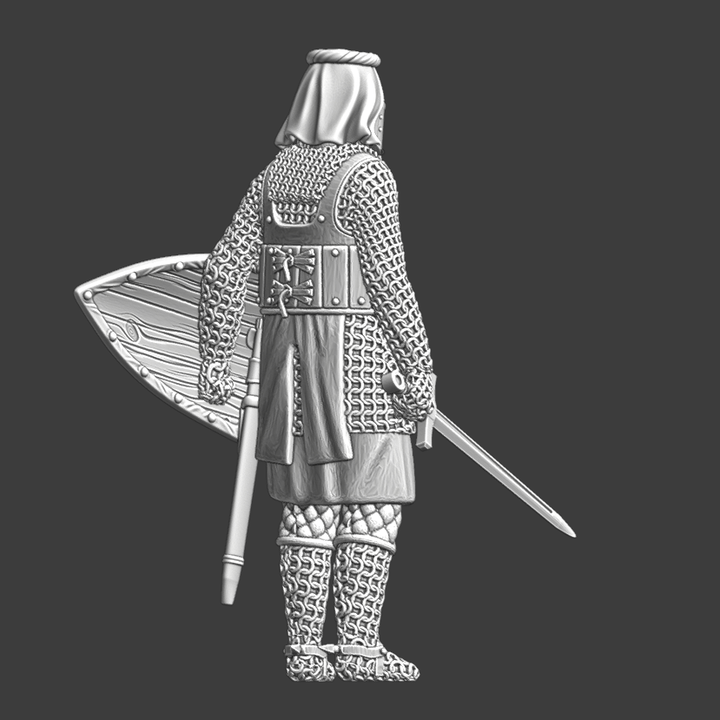 Medieval Templar/Hospitaller knight with sword.