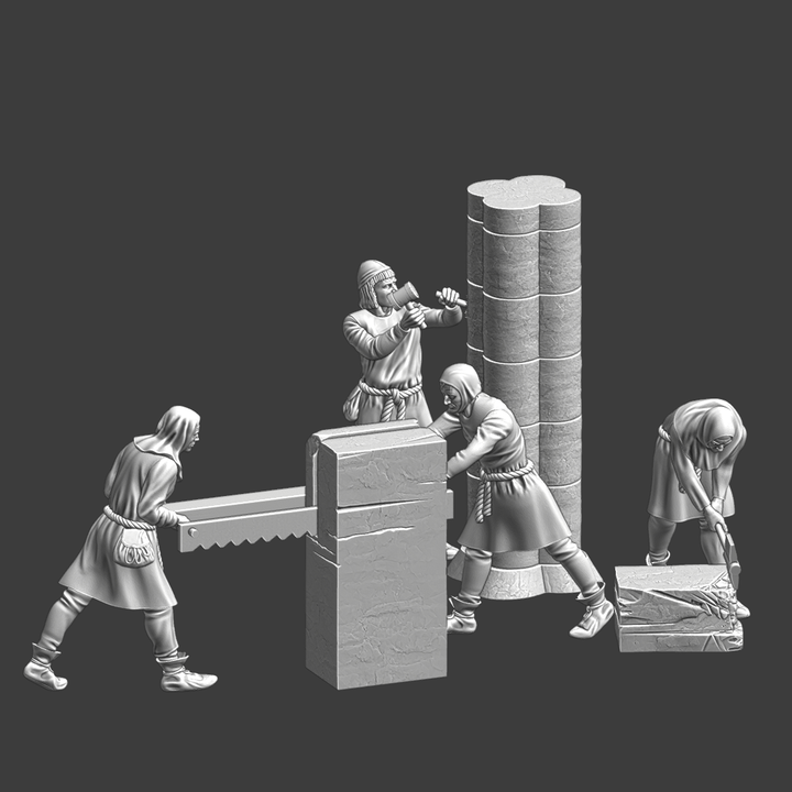 Medieval Mason Workers.