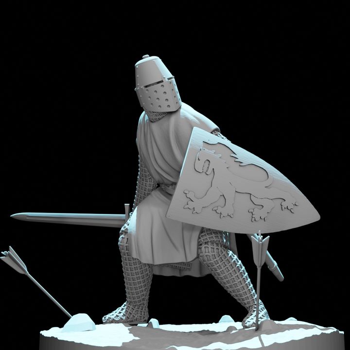 Medieval Knight Under Arrow Fire – Defending with Shield