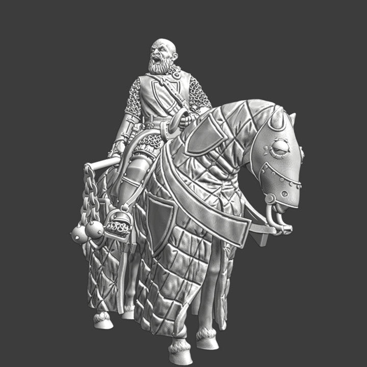 Medieval Knight with helmet in chain.