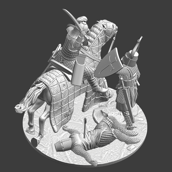 Mongol warrior vs. Crusader knight - vignette.