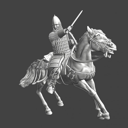 Medieval mounted Russian knight - with sword
