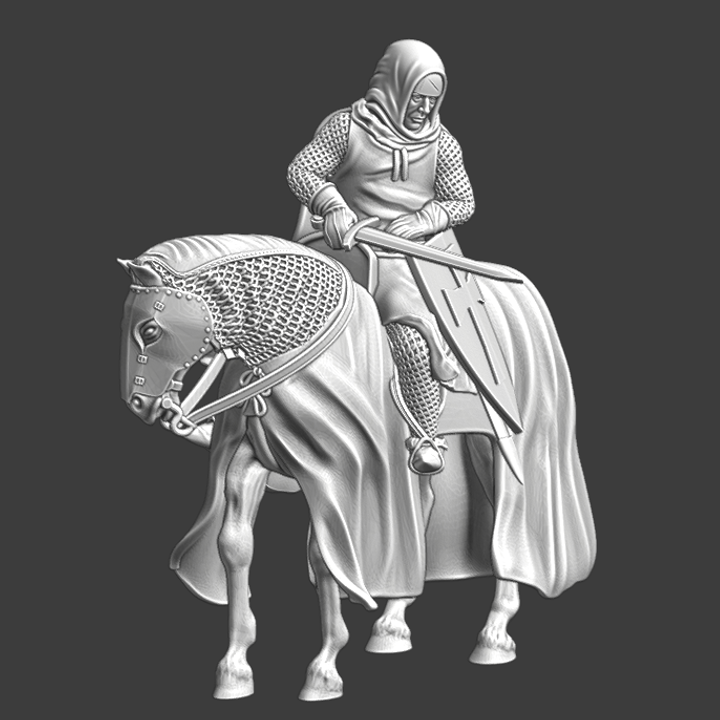 Medieval mounted Templar brother knight