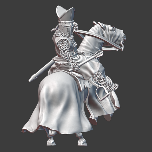 Medieval Warrior Bishop - Mounted and with mace.