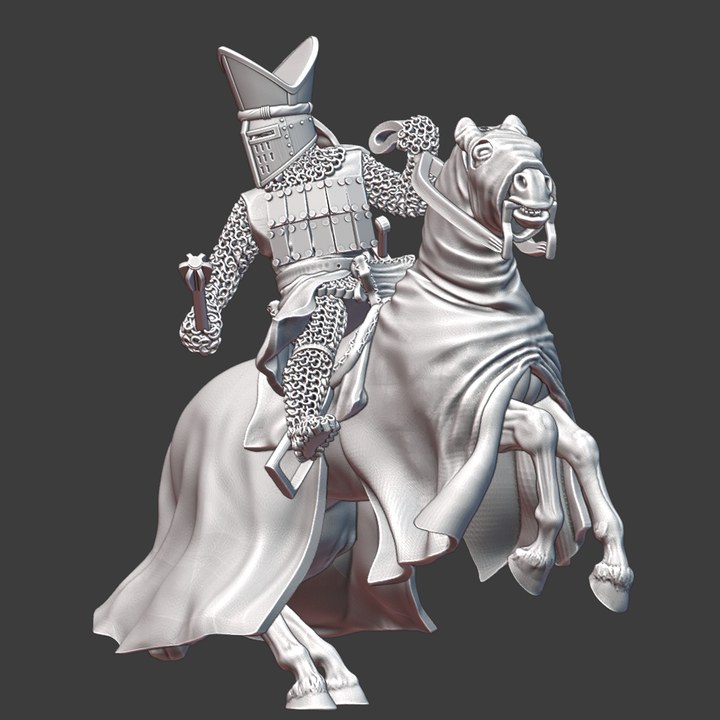 Medieval Warrior Bishop - Mounted and with mace.