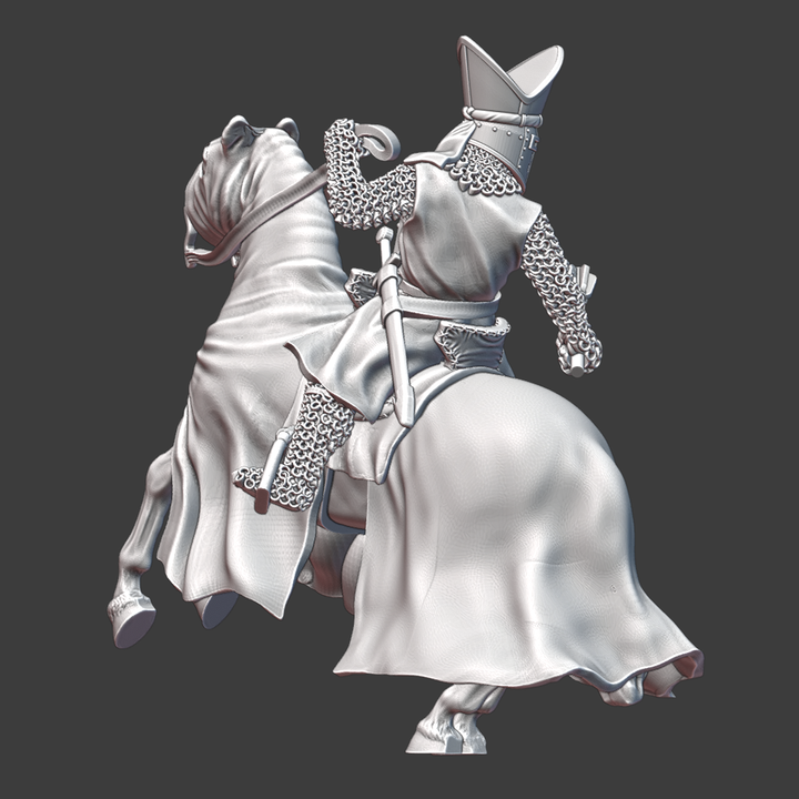 Medieval Warrior Bishop - Mounted and with mace.