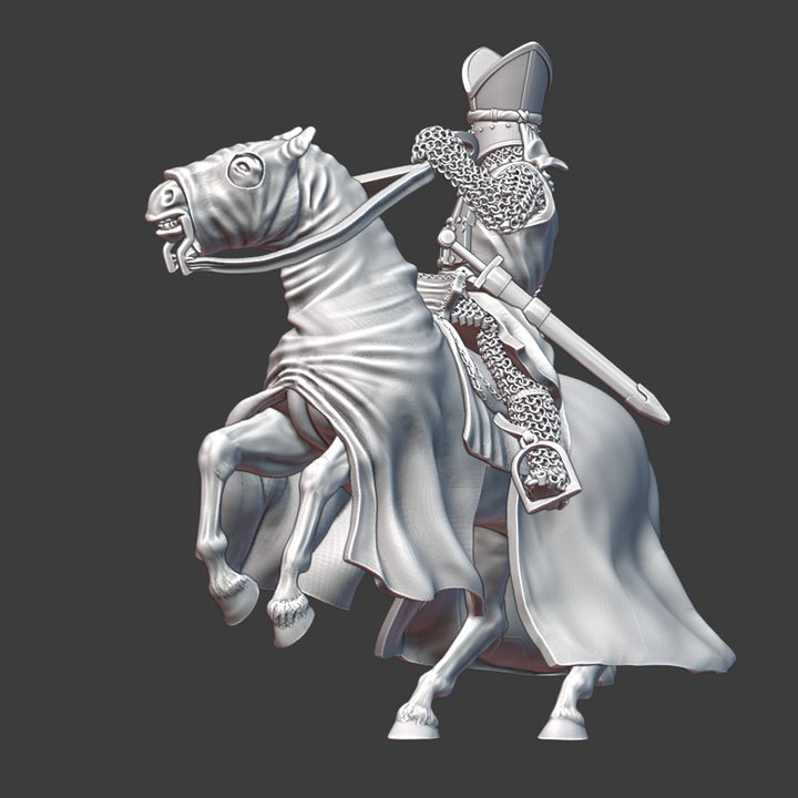 Medieval Warrior Bishop - Mounted and with mace.