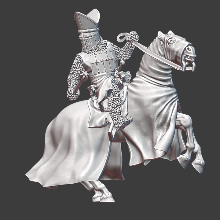 Medieval Warrior Bishop - Mounted and with mace.