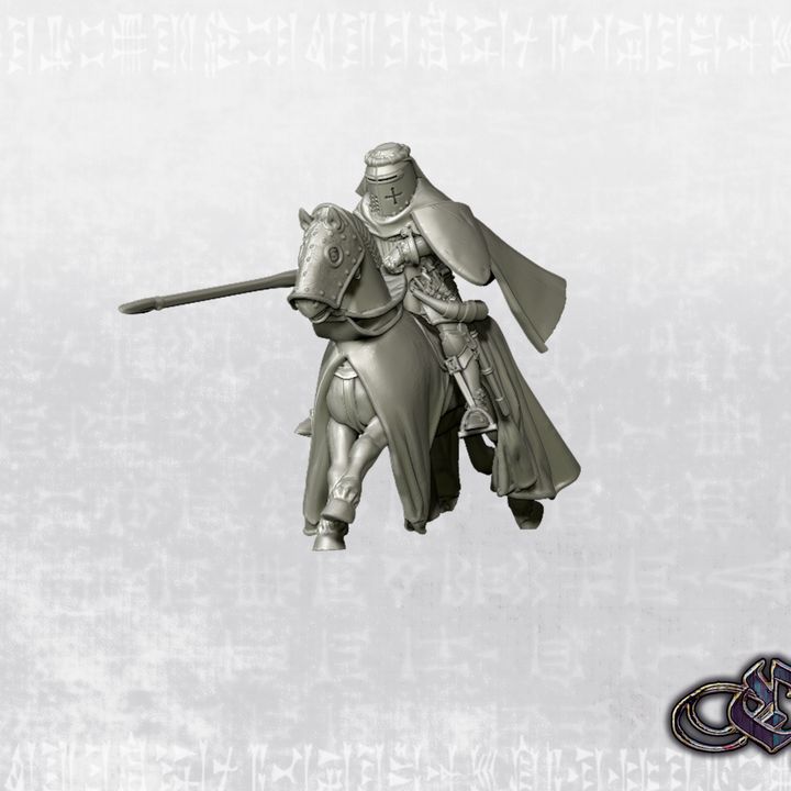 “Late Teutonic Knight_Great Helmet on Horse – 14th century” by Ezipion miniatures