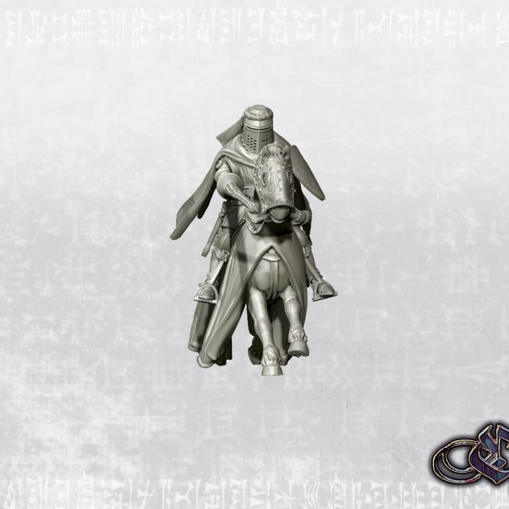 “Late Teutonic Knight_Great Helmet on Horse – 14th century” by Ezipion miniatures
