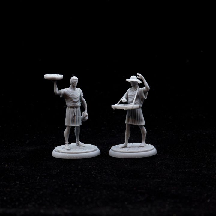 2 Roman Arena Food Vendors by Gadgetworks Miniatures