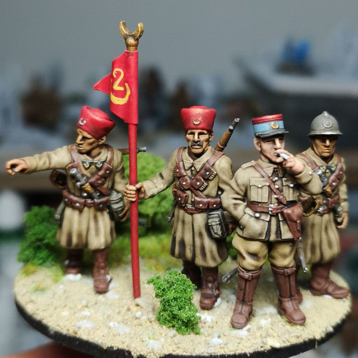 28mm French dismounted cavalry (Spahis) HQ 1 by Colonel Muller