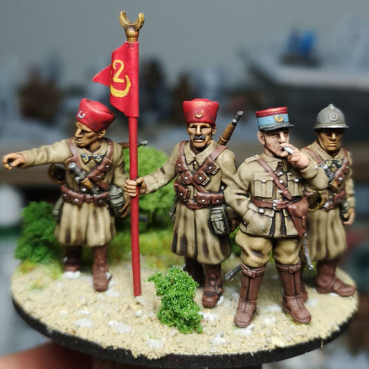 28mm French dismounted cavalry (Spahis) HQ 1 by Colonel Muller