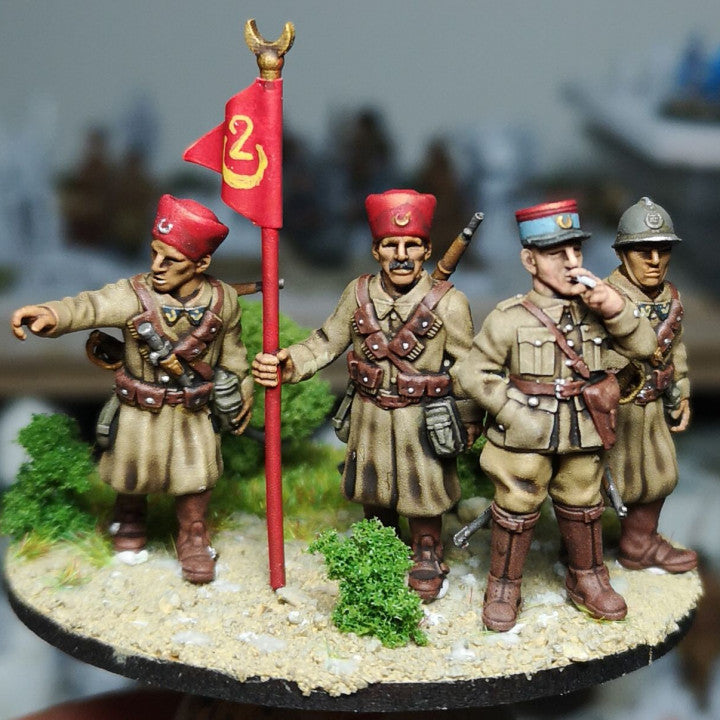 28mm French dismounted cavalry (Spahis) HQ 1 by Colonel Muller
