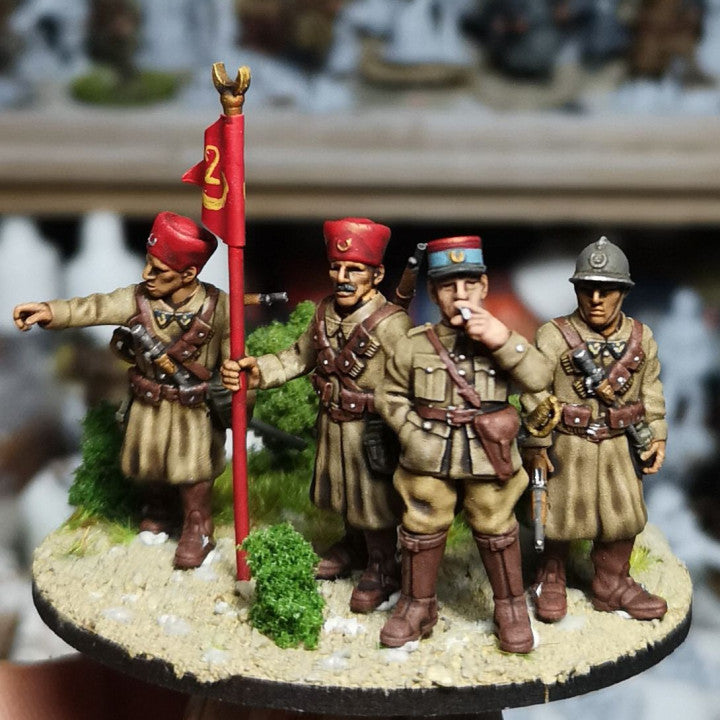 28mm French dismounted cavalry (Spahis) HQ 1 by Colonel Muller