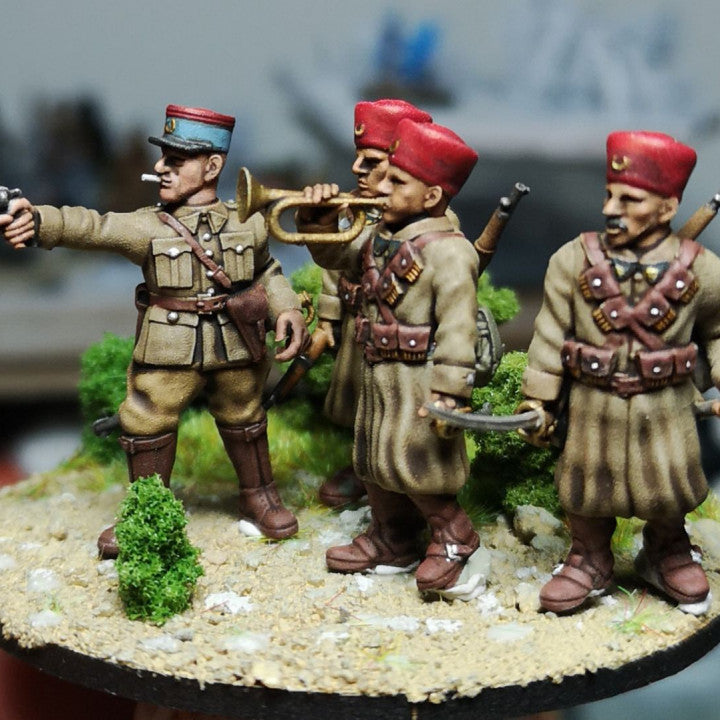 28mm French dismounted cavalry (Spahis) HQ 2 by Colonel Muller