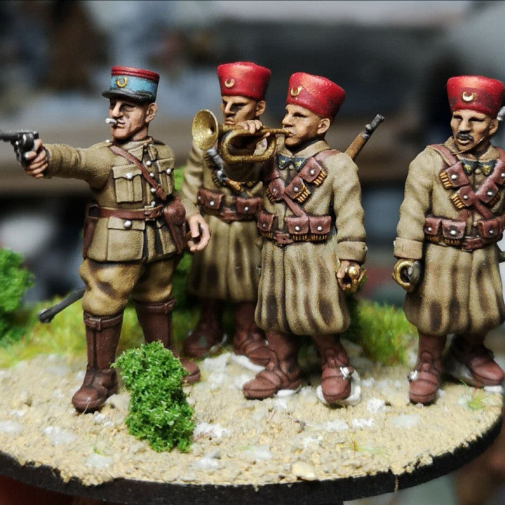 28mm French dismounted cavalry (Spahis) HQ 2 by Colonel Muller