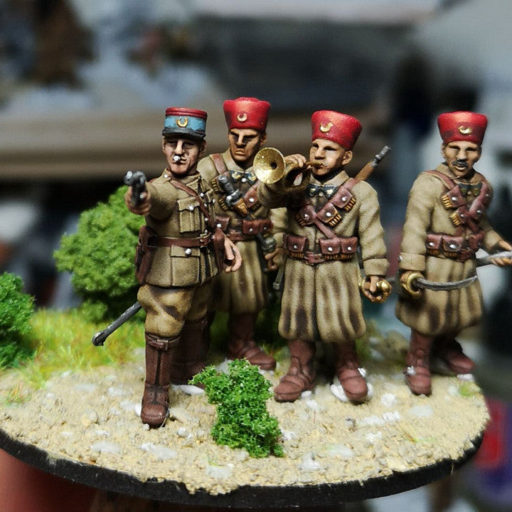 28mm French dismounted cavalry (Spahis) HQ 2 by Colonel Muller