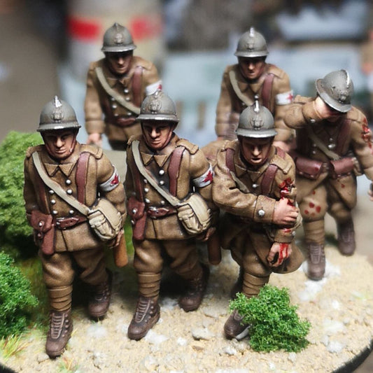 WW2 french stretcher bearers team (and wounded soldiers) by Colonel Muller