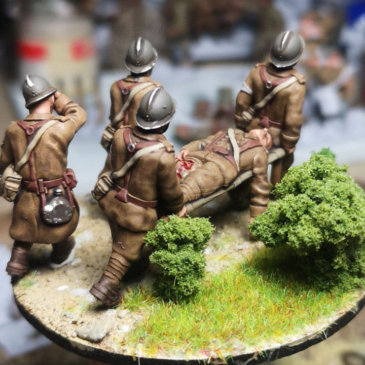 WW2 french stretcher bearers team (and wounded soldiers) by Colonel Muller
