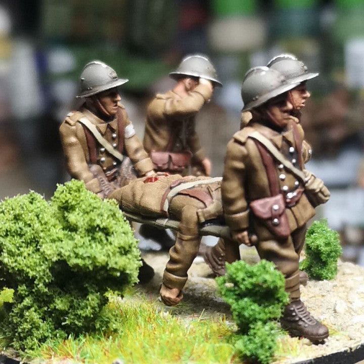 WW2 french stretcher bearers team (and wounded soldiers) by Colonel Muller