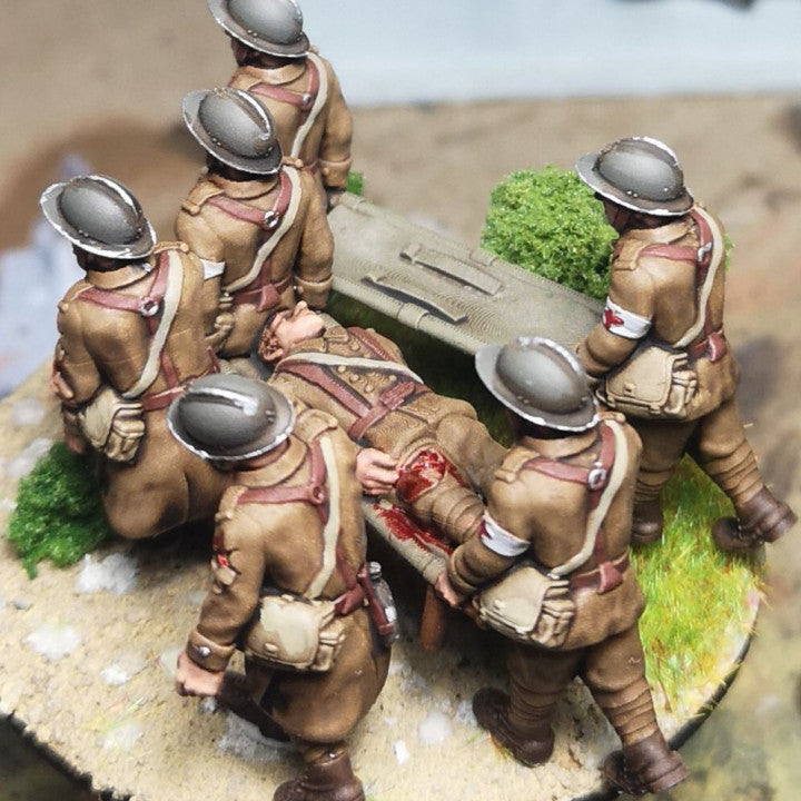 WW2 french stretcher bearers team (and wounded soldiers) by Colonel Muller