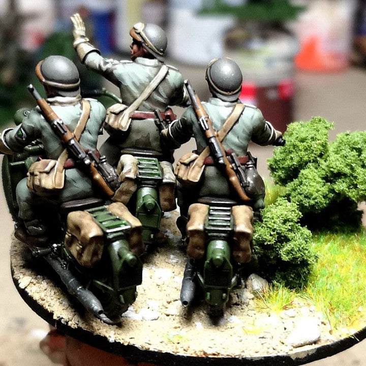 28mm 1940 french motorbikes (DLM or GRDI) by Colonel Muller