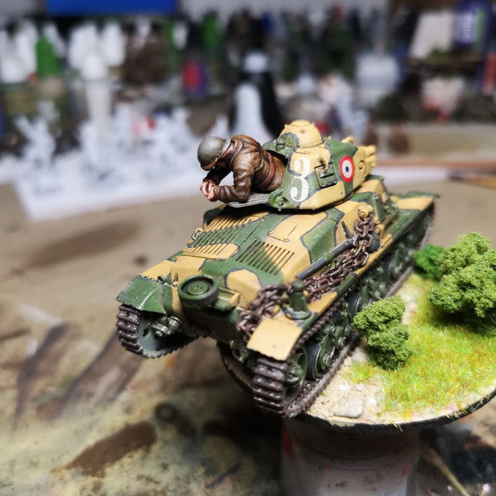WW2 28mm 1940 French tank crew 3 by Colonel Muller