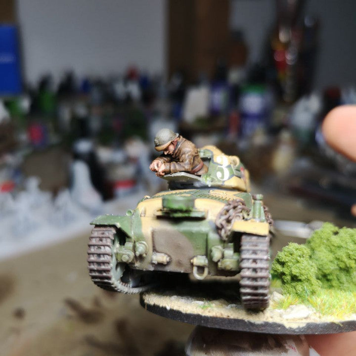 WW2 28mm 1940 French tank crew 3 by Colonel Muller
