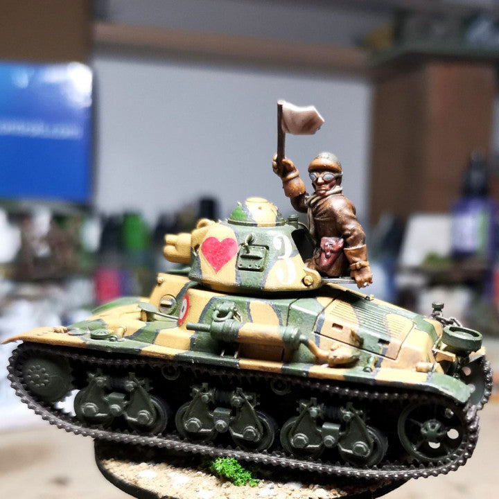 WW2 28mm 1940 French tank crew 3 by Colonel Muller